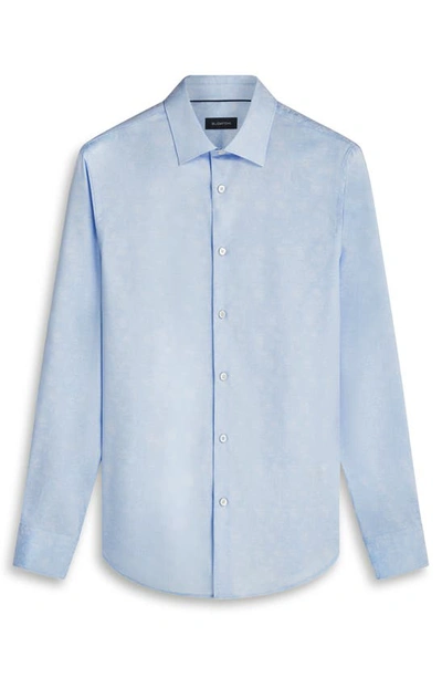 Bugatchi Julian Shaped Fit Print Button-up Shirt In Air-blue