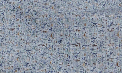 Bugatchi Julian Shaped Fit Cave Art Print Stretch Cotton Button-up Shirt In Dusty-blue