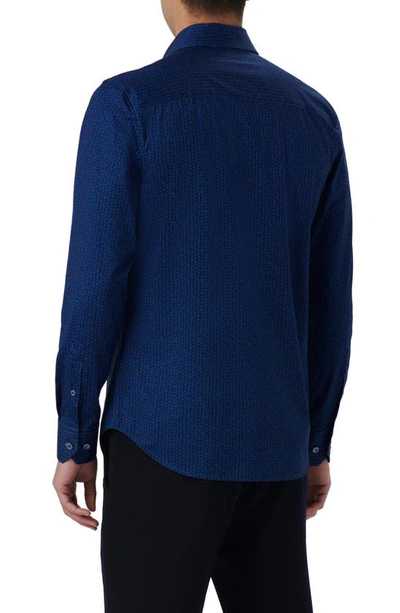 Bugatchi James Ooohcotton® Floral Button-up Shirt In French Blue