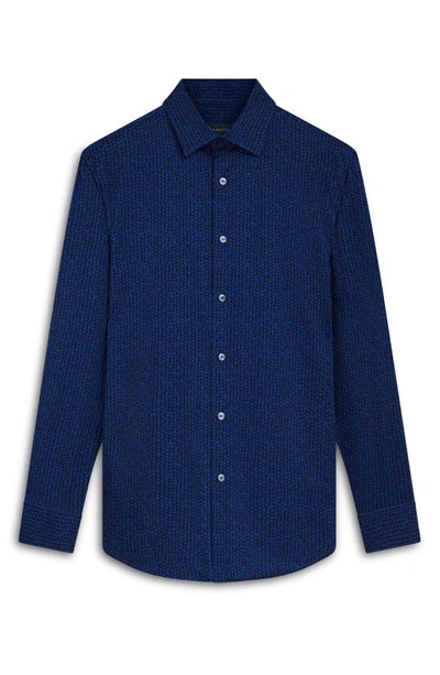 Bugatchi James Ooohcotton® Floral Button-up Shirt In French Blue