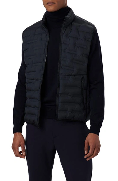 Shop Bugatchi Quilted Water Resistant Vest In Navy