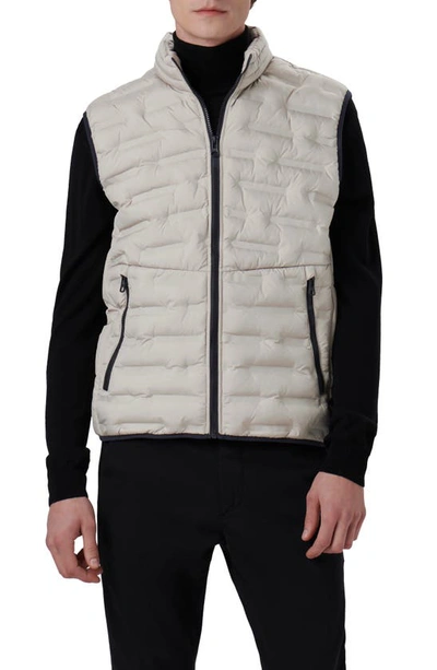 Shop Bugatchi Quilted Water Resistant Vest In Stone