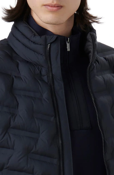 Bugatchi Quilted Bomber Jacket In Navy
