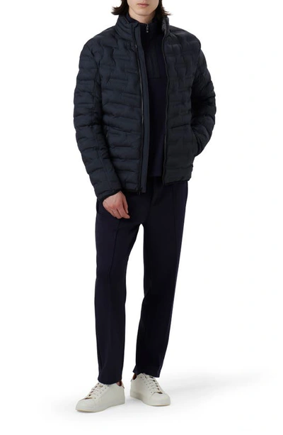 Shop Bugatchi Quilted Bomber Jacket In Navy