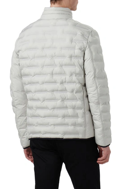 Shop Bugatchi Quilted Bomber Jacket In Stone