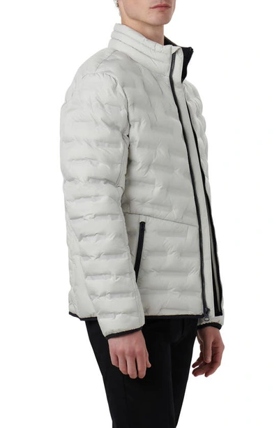 Bugatchi Quilted Bomber Jacket In Stone