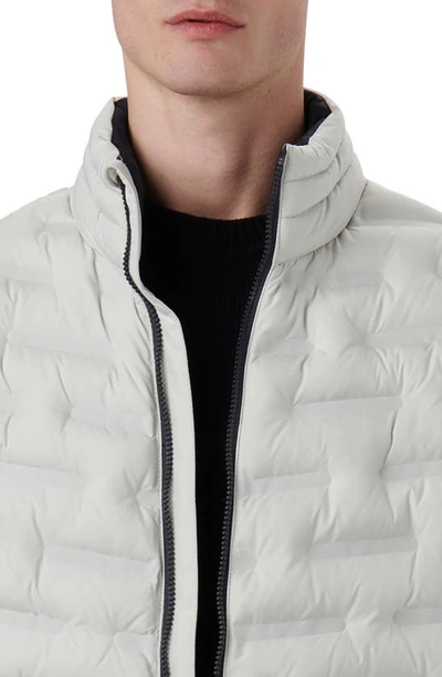 Bugatchi Quilted Bomber Jacket In Stone
