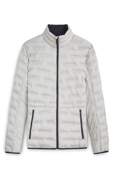 Bugatchi Quilted Bomber Jacket In Stone