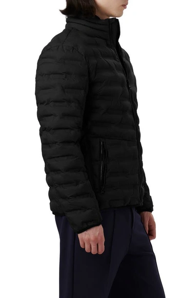 Bugatchi Quilted Bomber Jacket In Black