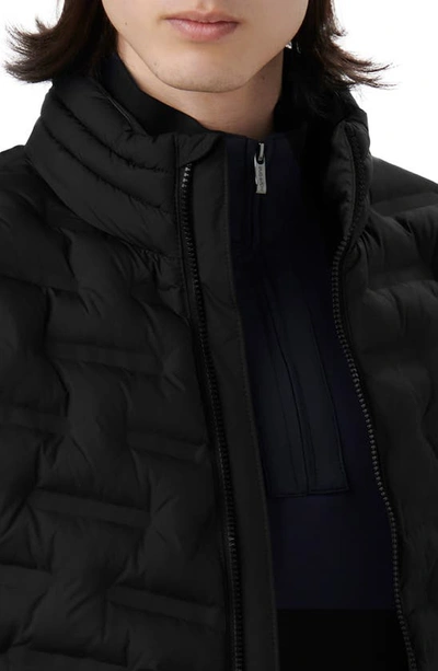 Bugatchi Quilted Bomber Jacket In Black
