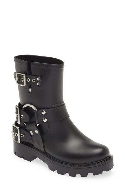 Shop Jeffrey Campbell Controller Moto Bootie In Black Matte Silver