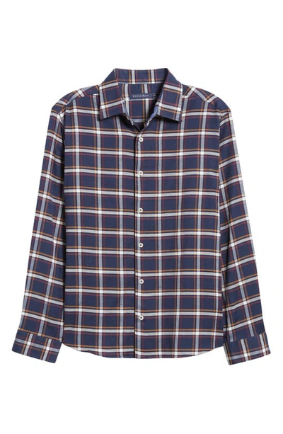 Shop Stone Rose Tricolor Plaid Dry Touch® Performance Button-up Shirt In Navy
