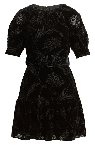 Shop Ted Baker Tilly Puff Sleeve Fit & Flare Minidress In Black