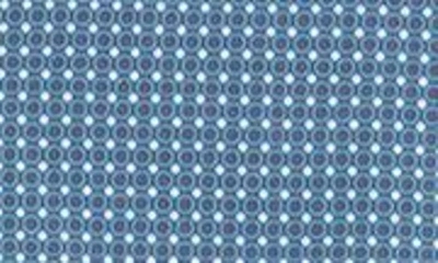 Stone Rose Ring Geometric Print Stretch Cotton Button-up Shirt In Slate Blue