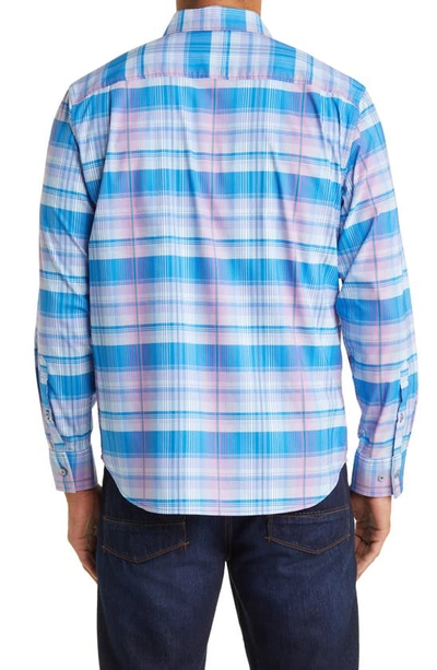 Shop Tommy Bahama Sarasota Stretch Prismatic Islandzone®button-up Shirt In Blue Aster