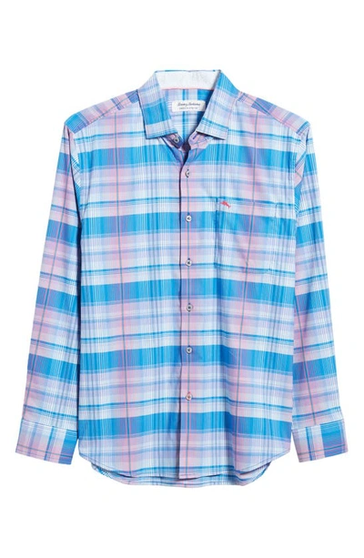 Shop Tommy Bahama Sarasota Stretch Prismatic Islandzone®button-up Shirt In Blue Aster