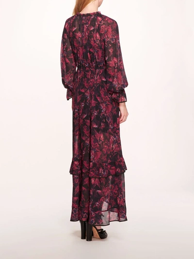 Marchesa Pom Maxi Dress In Magenta