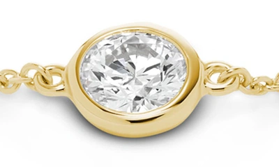 Shop Lightbox 14k Gold Lab Grown Diamond Bezel Station Bracelet In White/ 14y