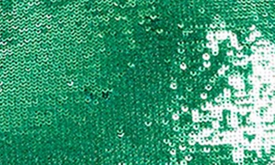 Shop Bardot Alessia Sequin Long Sleeve Minidress In Green