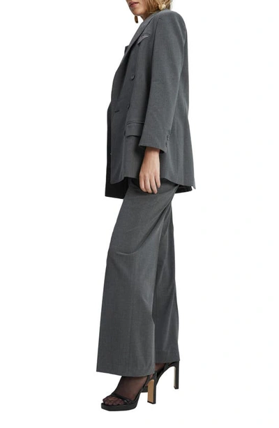 Bardot Classic Peaked Lapel Pinstripe Blazer In Grey Stripe