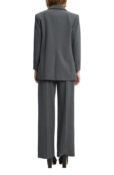 Bardot Classic Peaked Lapel Pinstripe Blazer In Grey Stripe