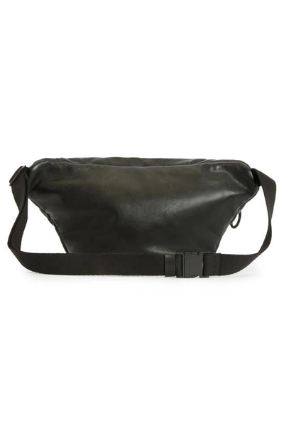 Shop Allsaints Ronin Leather Belt Bag In Black