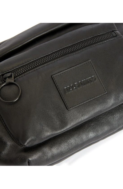 Shop Allsaints Ronin Leather Belt Bag In Black