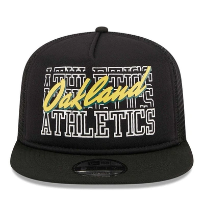 Shop New Era Black Oakland Athletics  Street Team A-frame Trucker 9fifty Snapback Hat