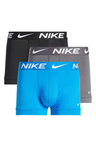 Nike Dri-fit Essential Micro Multicolour Boxer Briefs 3-pack In Photo Blue