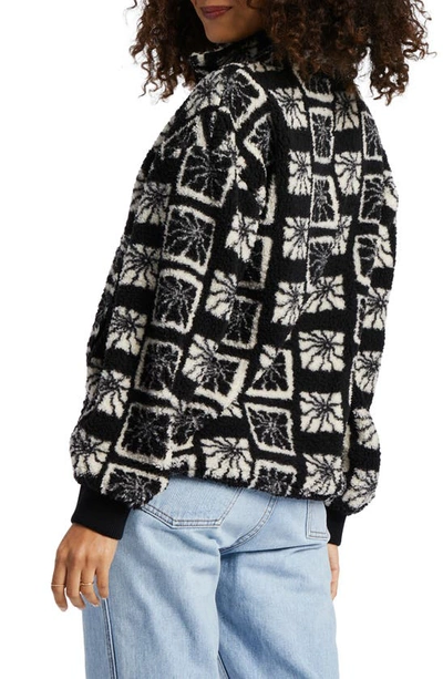 Shop Billabong Time Off Fleece Half Zip Pullover In Black Pebble