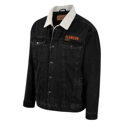 Shop Colosseum X Wrangler Charcoal Clemson Tigers Western Button-up Denim Jacket