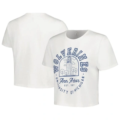 Shop Zoozatz White Michigan Wolverines Local Crop T-shirt