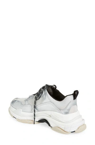 Shop Balenciaga Triple S Sneaker In Black/ White/ Silver