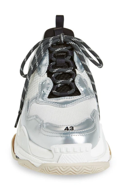 Shop Balenciaga Triple S Sneaker In Black/ White/ Silver