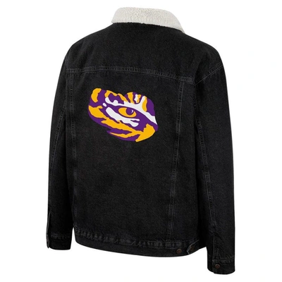 Shop Colosseum X Wrangler Charcoal Lsu Tigers Western Button-up Denim Jacket