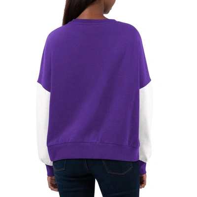 Shop G-iii 4her By Carl Banks Purple/white Lsu Tigers Team Pride Colorblock Pullover Sweatshirt