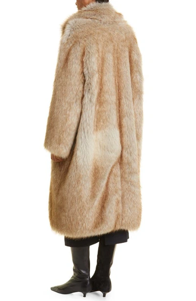 Shop Totême Faux Fur Coat In Beige