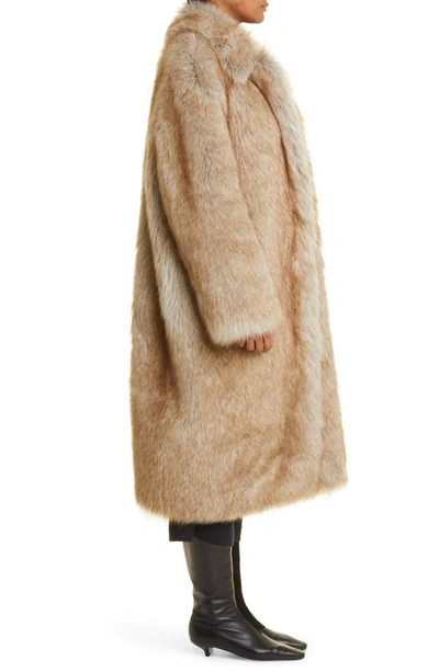 Shop Totême Faux Fur Coat In Beige