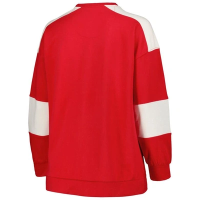 Shop Profile Scarlet Ohio State Buckeyes Plus Size Striped Pullover Sweatshirt