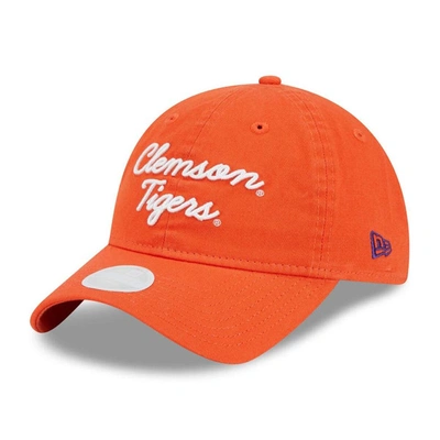 Shop New Era Orange Clemson Tigers Script 9twenty Adjustable Hat