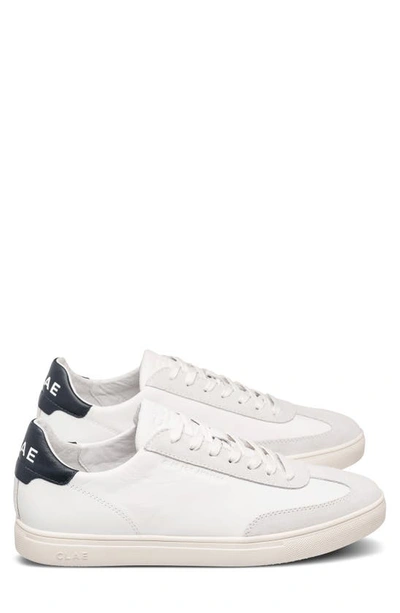 Shop Clae Deane Sneaker In White Leather Navy