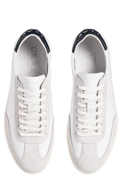 Shop Clae Deane Sneaker In White Leather Navy