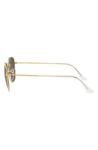 Ray Ban 51mm Square Sunglasses In Gold/ Green Solid