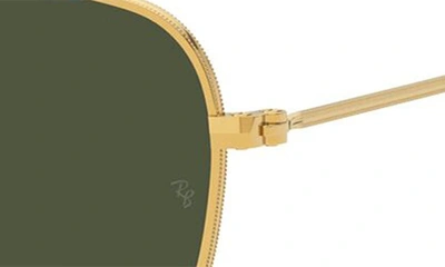 Ray Ban 51mm Square Sunglasses In Gold/ Green Solid