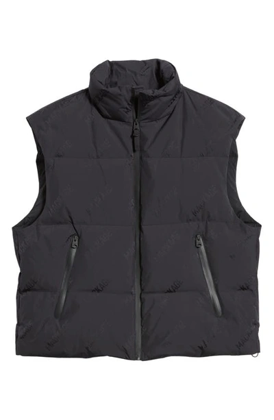 Shop Mackage Larry City Mg Logo Jacquard Oversize Water Resistant Down Quilted Vest In Black
