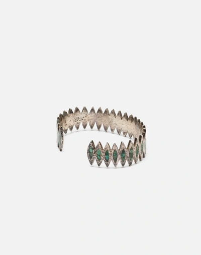 Shop Marketplace 60s Sterling Inlay Turquoise Sawtooth Bracelet In Blue
