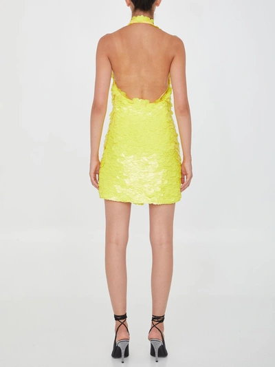 Shop Attico Allium Mini Dress In Yellow