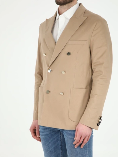 Shop Tonello Beige Cotton Jacket