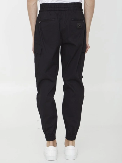 Shop Dolce & Gabbana Cotton Cargo Pants In Black
