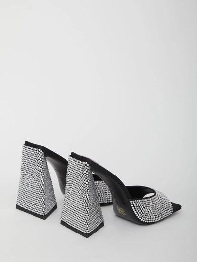 Shop Attico Devon Crystal Sandals In Black